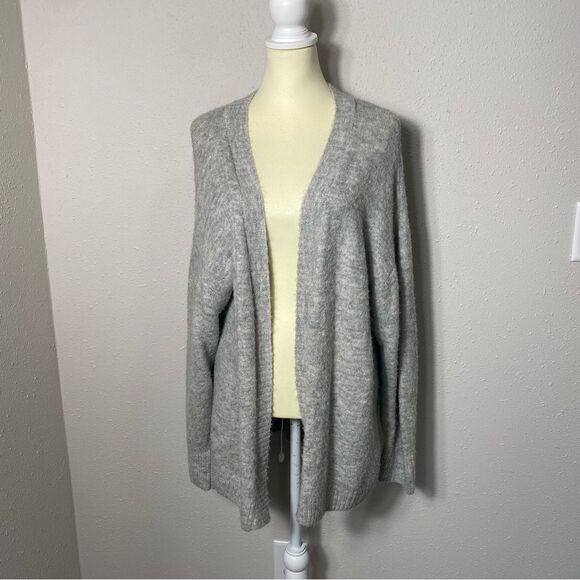 H&M Long Line Open Front Wool Blend Soft Minimalist Cardigan Women's Size Medium - Picture 15 of 15